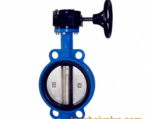 Wafer type butterfly valve with worm gear