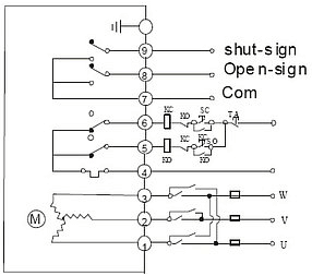 AC 380V, with passive contact feedback, 380V power supply wiring diagram