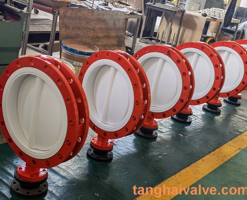 Fluorine lined butterfly valve-PTFE-DOUBLE FLANGE (2)