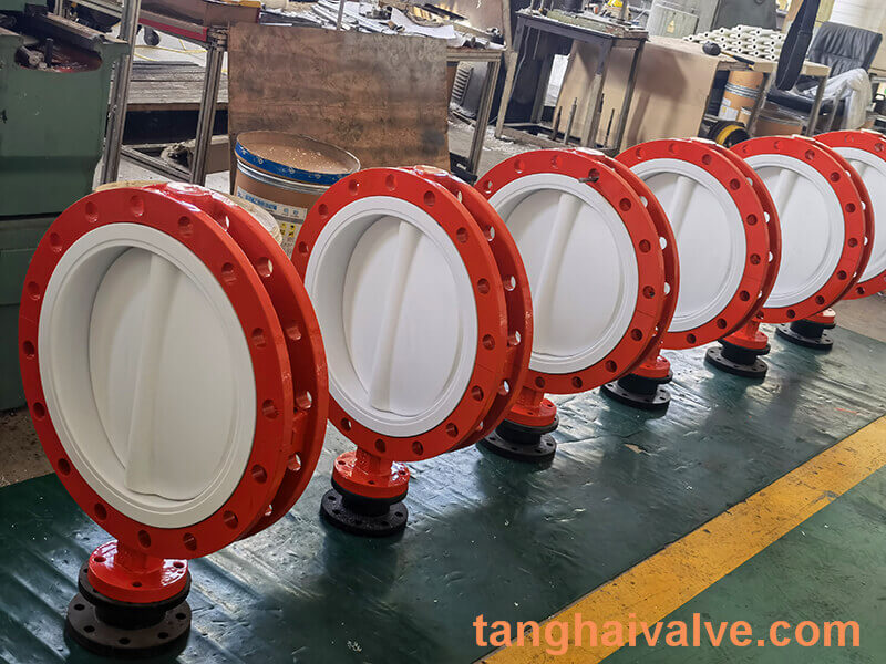 Fluorine lined butterfly valve-PTFE-DOUBLE FLANGE (2)